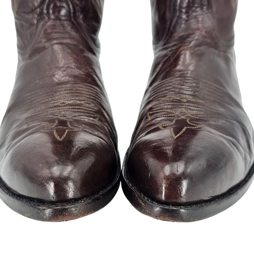 Tres Outlaws Falconhead Mens sz 15 Dark Brown Leather Custom Cowboy Western Boot - Picture 12 of 16